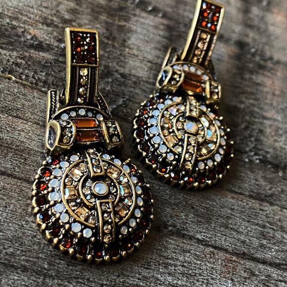 NEW Geo Drop Rhinestone Earrings - Picture 6 of 7